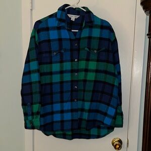 Old Navy The Boyfriend Shirt Plaid Flannel